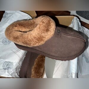 UGG Chocolate Brown Shearling Slippers
